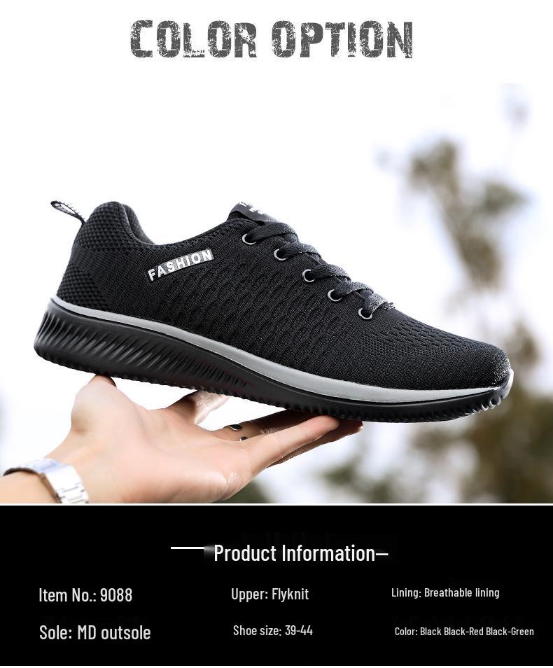 2025 Korean Style Plus Size Men's Flyknit Running Shoes – Trendy Casual Sports Footwear