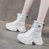 Medium and high tube waterproof thick sole inner height increase velvet non-slip snow boots children's new winter warm cotton shoes
