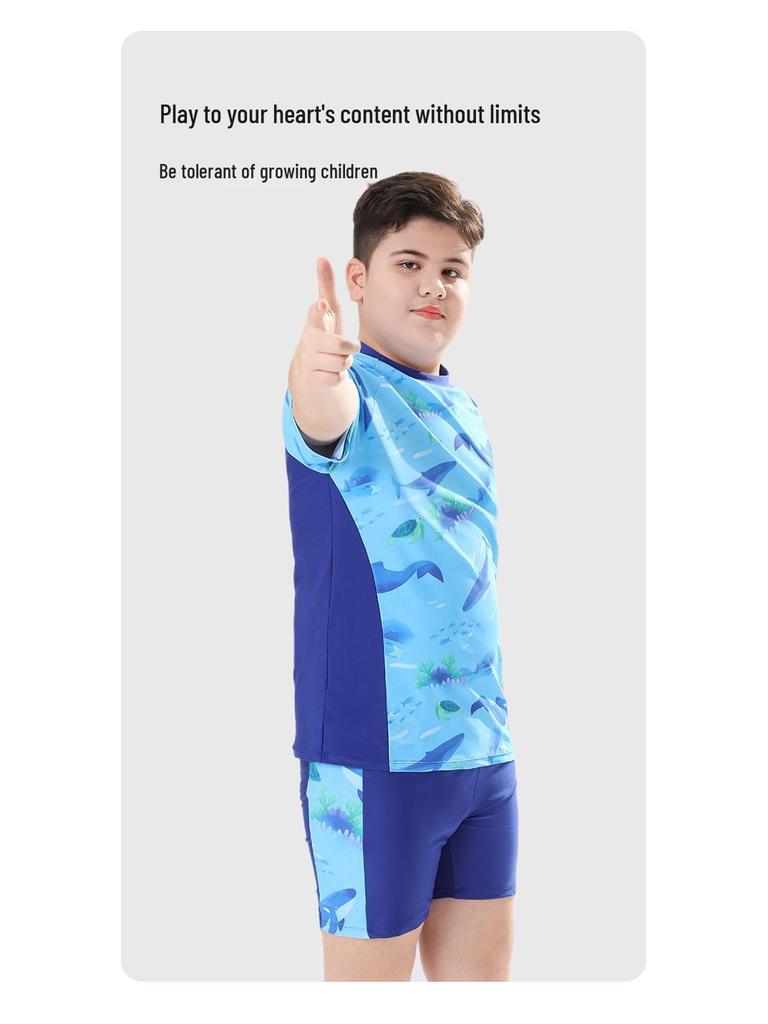 2025 Boys' Summer Swimsuit Set: Stylish Split Swimwear & Trunks for Teens and Kids