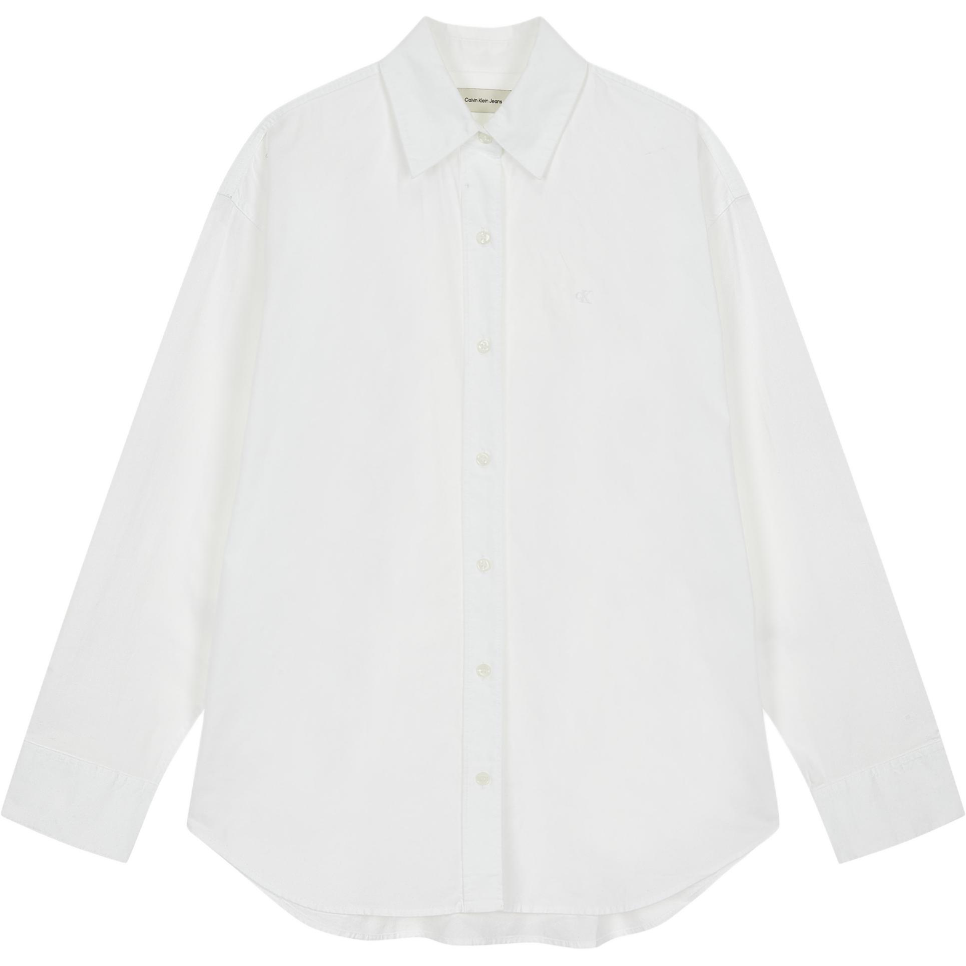 

Calvin Klein Solid Color Loose Button Long Sleeve Shirt Women tops White J224858-YAF XS