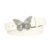 Fashion Rhinestone Butterfly Button Head Decoration Wide Belt, Women's Versatile Dress Shirt Belt Women's