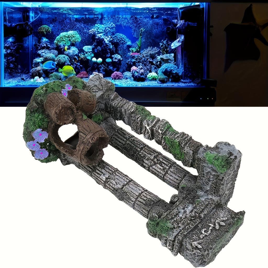 Crafts, Aquarium Decoration Roman Columns, Simulation Resin Vintage Ruins Roman Column Fish Tank Hideout Landscape Ornament