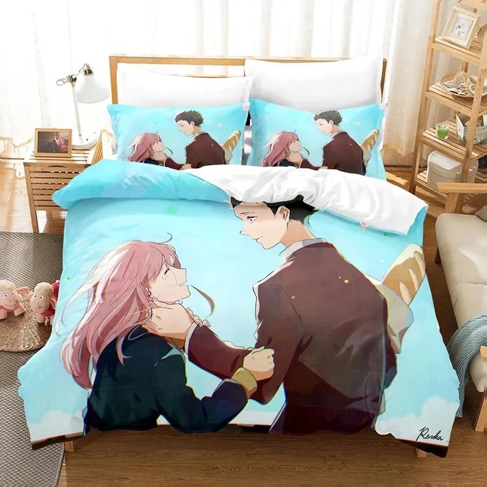 Comforter 3D Anime A Silent Voice Shape Of Voice Bedding Set Bedroom Soft Modern S Comefortable Quilt