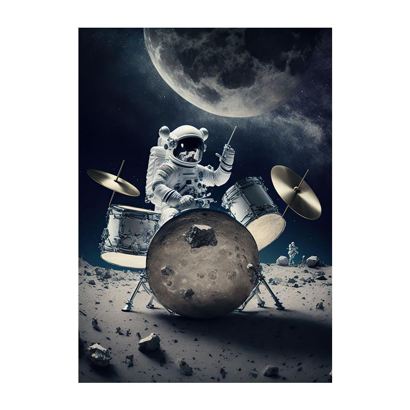 Abstrakte Trommel Poster Al Digitale Malerei Moderne Wand Kunst Leinwand Drucken Astronaut Musik Bild Für Wohnzimmer Home Decor Cuadros