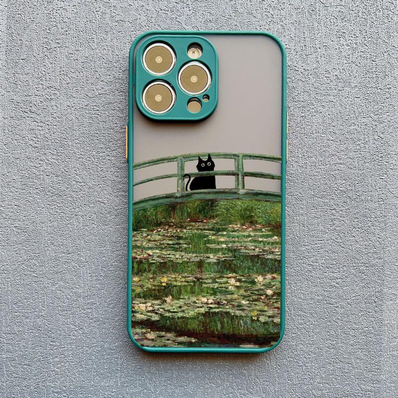 Retro Oil Painting Van-Gogh Cat Phone Case For iPhone 17 16 15 14 Pro Max Plus 13 12 11 Pro Max Mini 16 Plus X XS XR back Shell