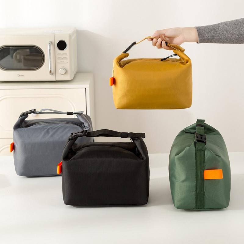 Borsa Pranzo Termica Pieghevole Portatile Grande Capacità Borsa Bento Portatile Borsa da Picnic Impermeabile per Esterni Borsa Frigo Borsa a Mano Multifunzionale