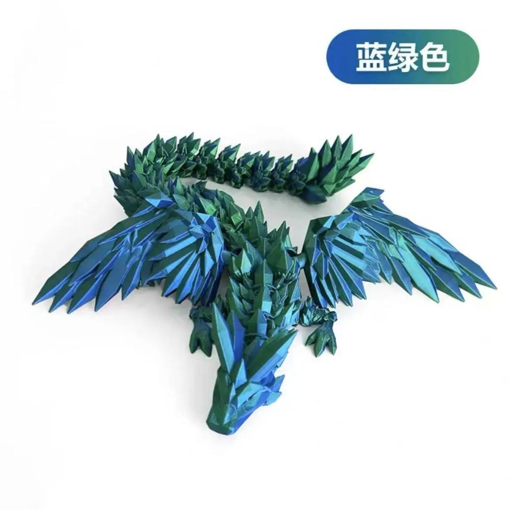 Dragon Magic cu Aripi Imprimat 3D 14cm Articulații Mobile Jucărie Fidget Ornament Rotativ Articulat pentru Birou Jucării Artizanale Cadou