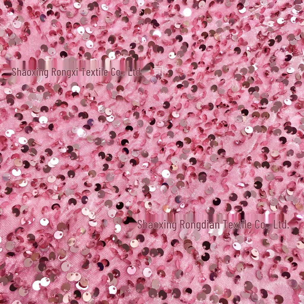 „50-kolorowa 5-milimetrowa flanelowa tkanina z cekinami: Elastyczna, haftowana na odzież damską i obuwie"