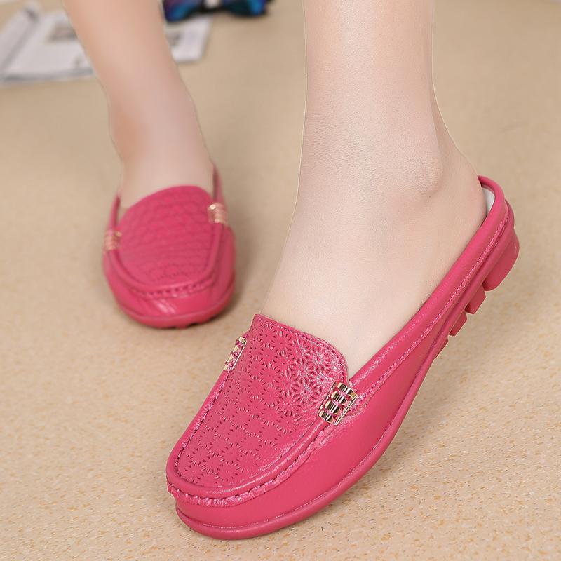 Женская кожаная дышащая обувь на плоской подошве — фото 7