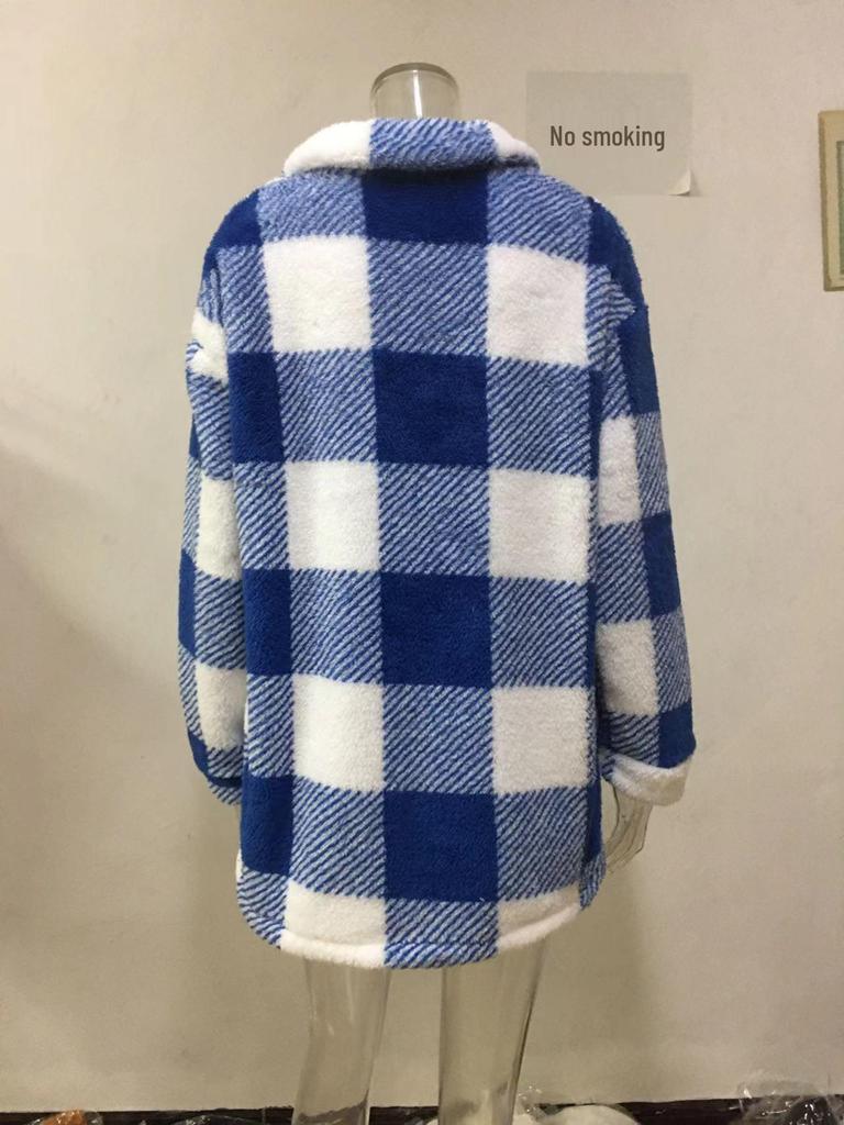 Damen Karojacke aus Lammwolle mit Taschen - Herbst/Winter 2025 Kollektion