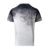 Men Casual Gradient Stripe Henley Collar Short Sleeve T Shirt