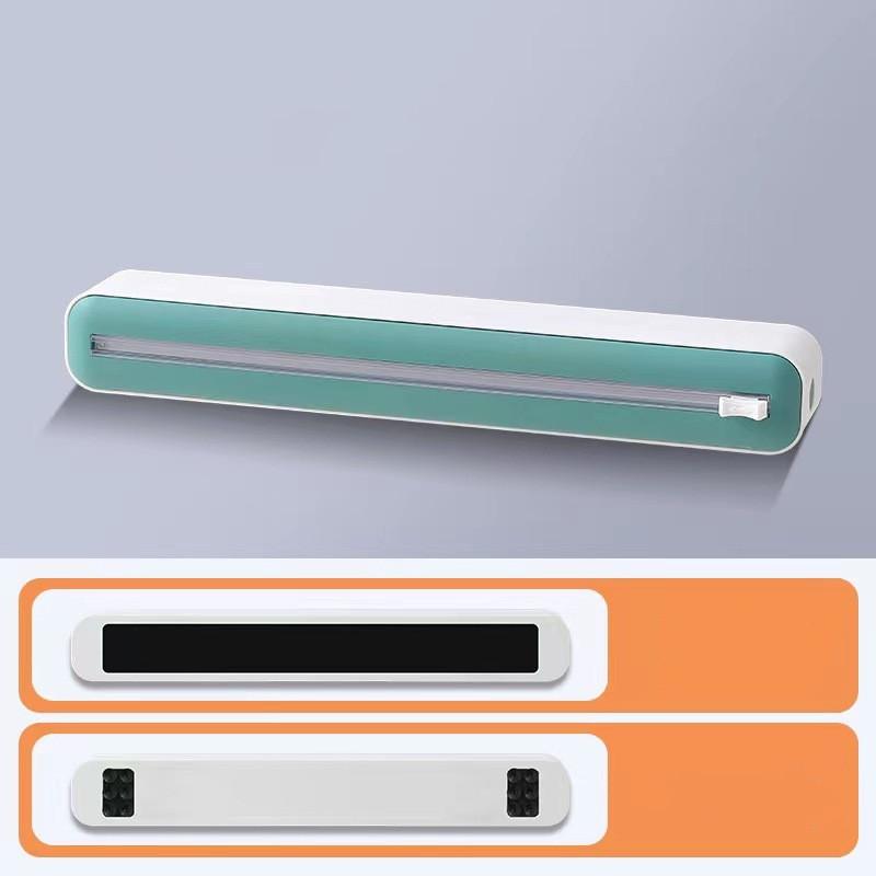 Food Film Dispenser Magnetic Plastic Wrap Dispenser with Cutter Storage Box Aluminum Foil Stretch Film Cutter Storage Holder