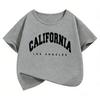 California Los Angeles Letter Printed  Tshirts Fashion Kids Children's T-shirt Boys Girls Summer Spring Casual Top Tee Shirt