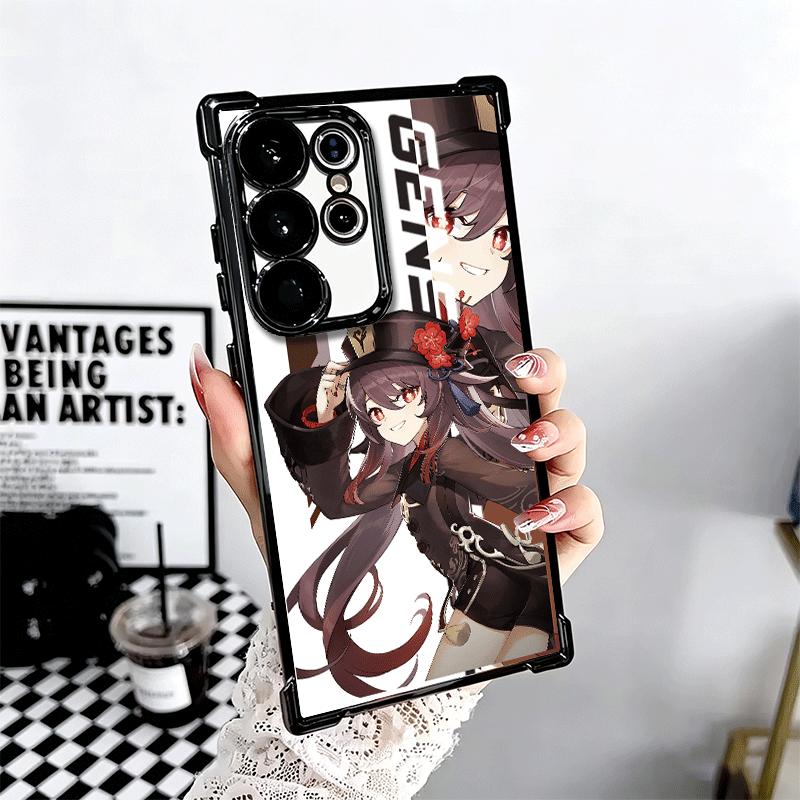 Genshin Impact Design Beschichtete Handyhülle Für Samsung Galaxy S24 S25 FE S26 Edge S23 Ultra S22 S21 Plus S20 Anti-Fall Airbag Abdeckung