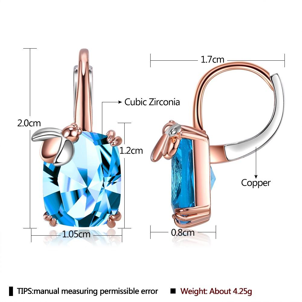 Ovaler Nano Himmelblauer Topas Edelstein Tropfenohrring