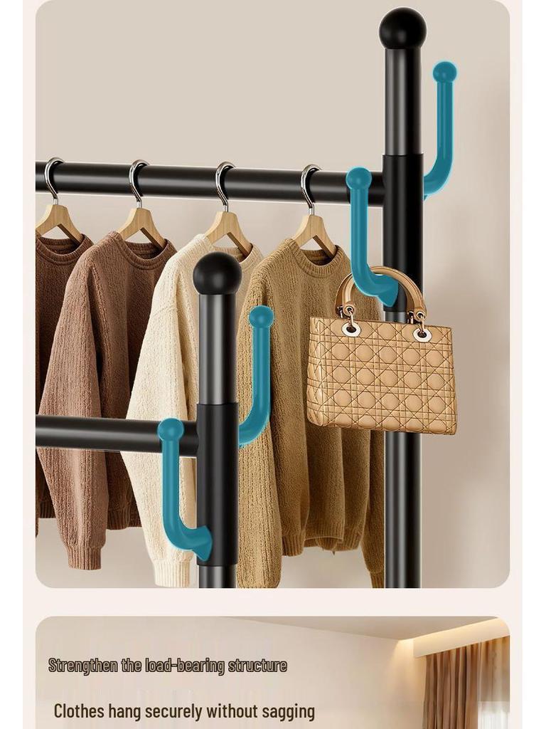 Multifunctional Floor-Standing Coat Rack and Clothes Dryer for Indoor Storage