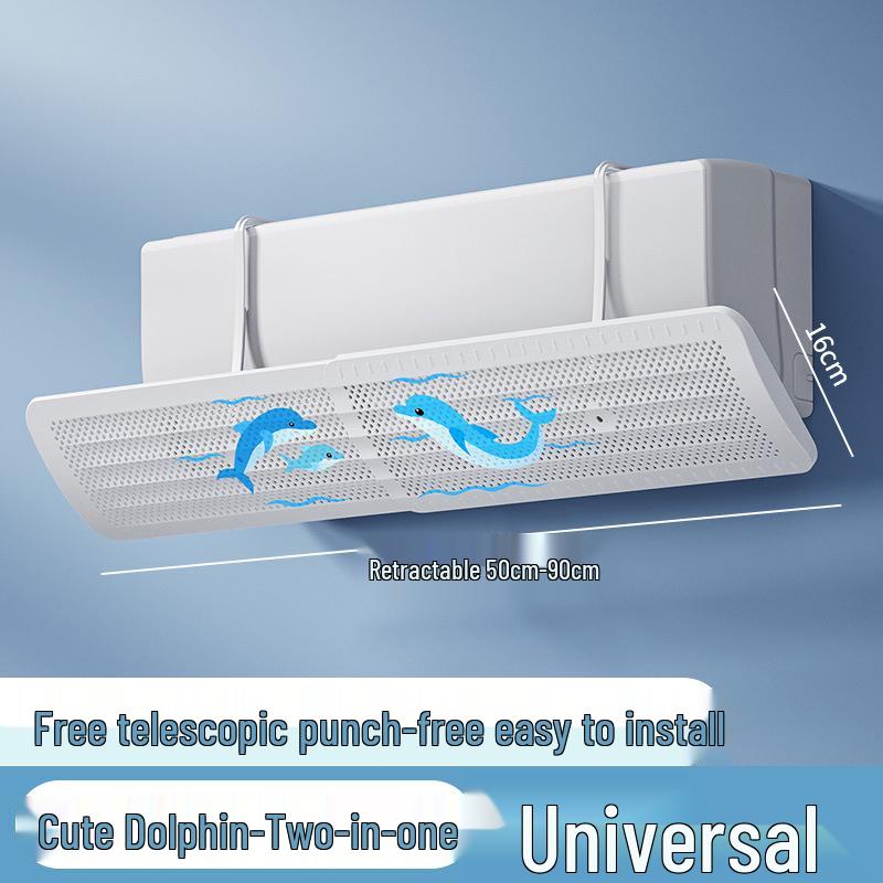 Universal Wall-Mounted Air Conditioner Wind Deflector - No Installation Windproof Guide Cover