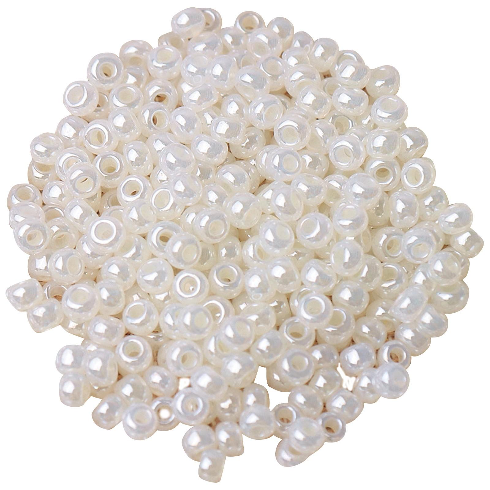 

10g 3mm Pearl Colorful Round Opaque Loose Spacer Bead Cezch Glass Seed Beads Handmade Jewelry DIY Garment Bead One Size білий