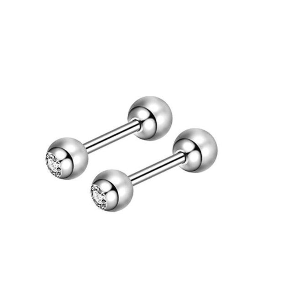 1 Pairs Stainless Steel Cartilage Stud Earrings for Men Women Helix Tragus CZ Barbell Conch Piercing Earrings Ear Hoop Earrings