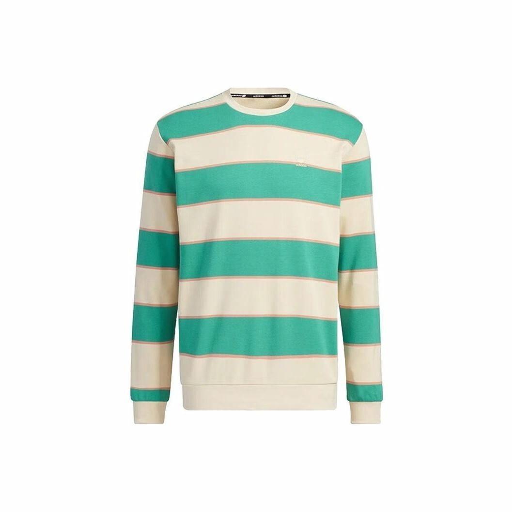 adidas neo Striped Fleece Pullover College Hoodie Unisex Green XXL