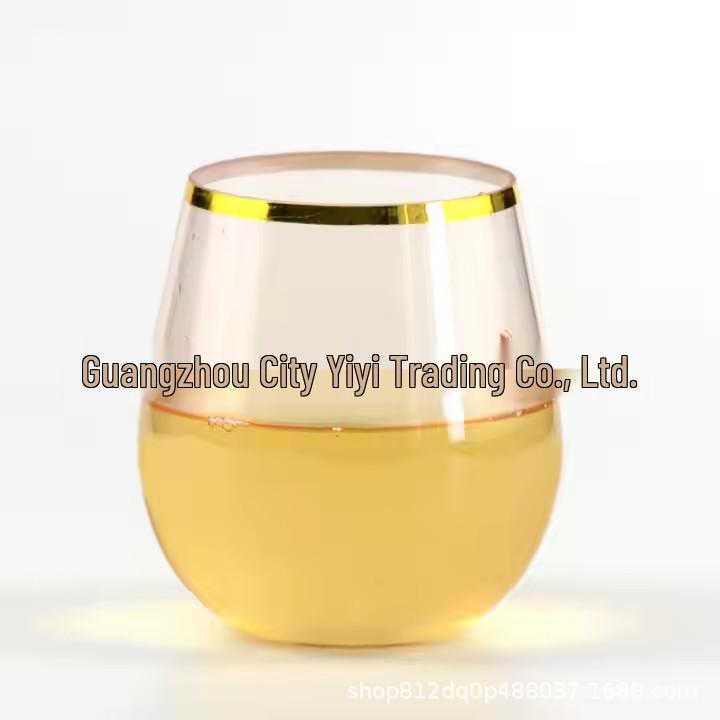 Detachable Red Wine Dessert Cup with High Stem - Disposable Plastic Champagne Flute for Weddings or Pudding Mousse.