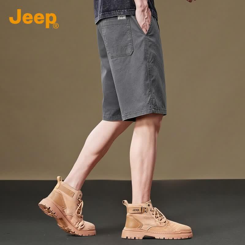 Jeep Men's Premium Cotton Loose Fit Casual Shorts