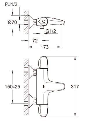 JP273701 GROHE GLO THERMO 1000 Mixer Faucet 34163003 ((GROHE Authorized Dealer Online Store)