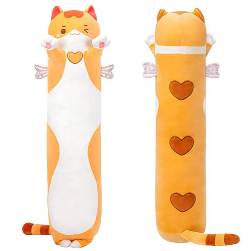

2028 дюймов Длинные Подушки-Игрушки Плюшевые Коты Мягкие Животные Черно-Серые Куклы Подарок Ребенку Рождество 50cm/19.7in жёлтый