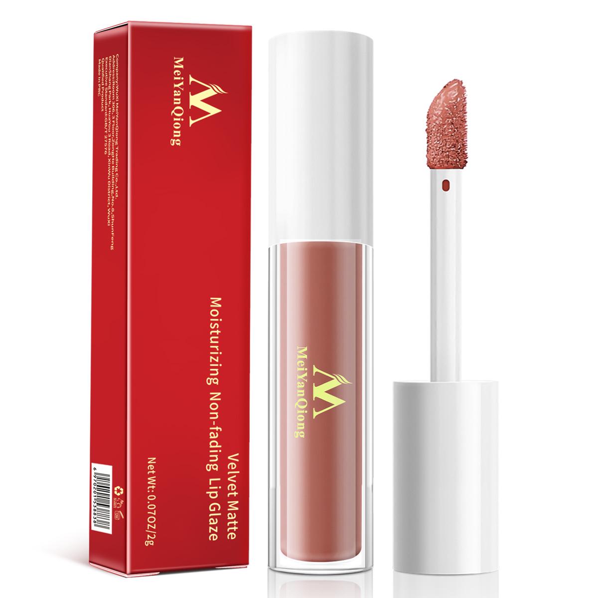 

MeiYanQiong Матовая глазурь для губ Бархатная жидкая помада с текстурой Шелковистая легкая нелипкая косметика для макияжа губ 02#