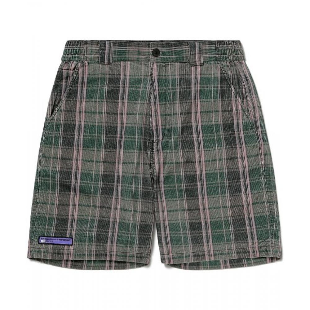 

Это никогда не тот Дизайн Клетчатый Короткий Оливковый Коричневый S