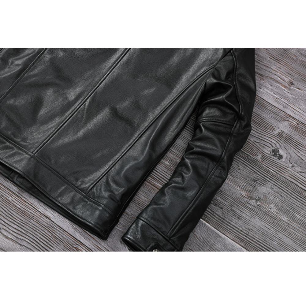 Chinese Size Men Leather Jacket Style Genuine Cowhide Coat Soft Slim Fit Spring