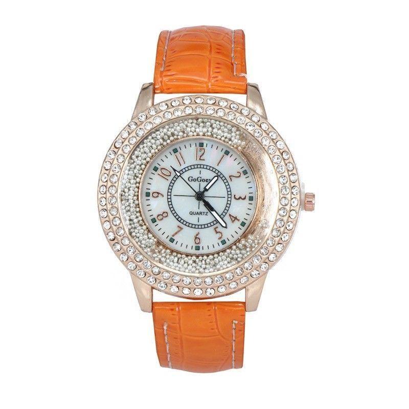 

Женские кварцевые часы с перламутровым циферблатом, кожаный ремешок, модные ювелирные украшения, подарок, прочные оранжевый
