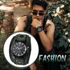 Rock Punk Bracelet Leather Strap Genuine Leather Wide Stylish Quartz Fashion Accessory Perfect Gift for and Halloween Men's Watch Analog, Waterproof,