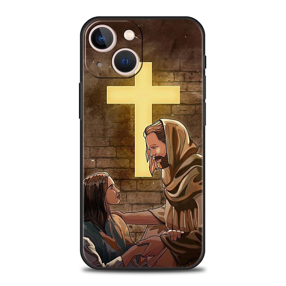 New Faith Christian Religious Jesus Luxury Phone Case For iPhone 11 14 15 Pro MAX 12 13 Mini 7 8 Plus X XR XS SE Silicone Cover