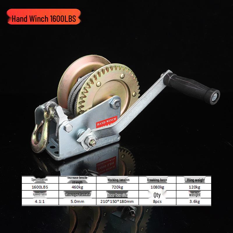 Vinciu manual bidirecțional autoblocant de 1200 lbs pentru ridicare și tracțiune casnică