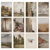 Vintage Gallery Wall Poster Print European Mountain Lake Landscape Canvas Painting Nordic Wall Art Living Room Home Decoration