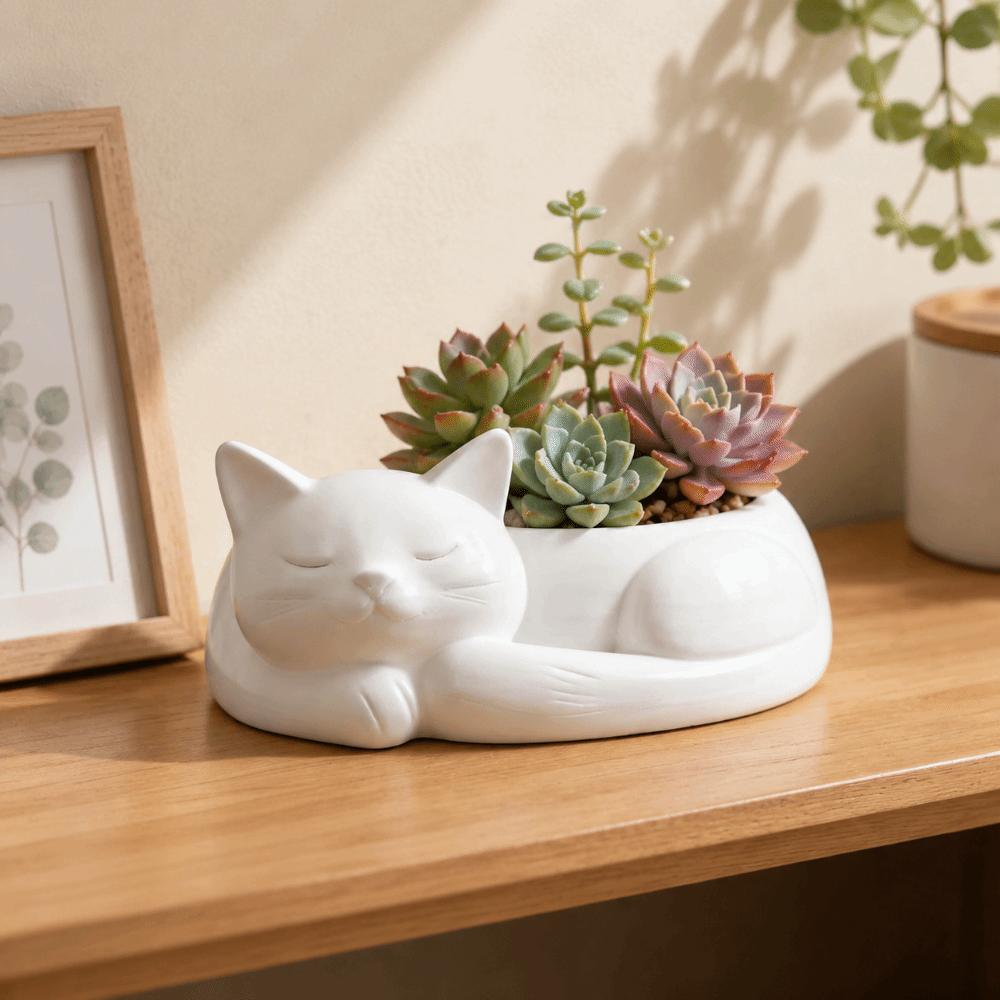 Large Capacity Cat Shaped Storage Tray 3D Printed Organizer Jewelry Tray Decoration Nordic Style Desktop Ornament Table