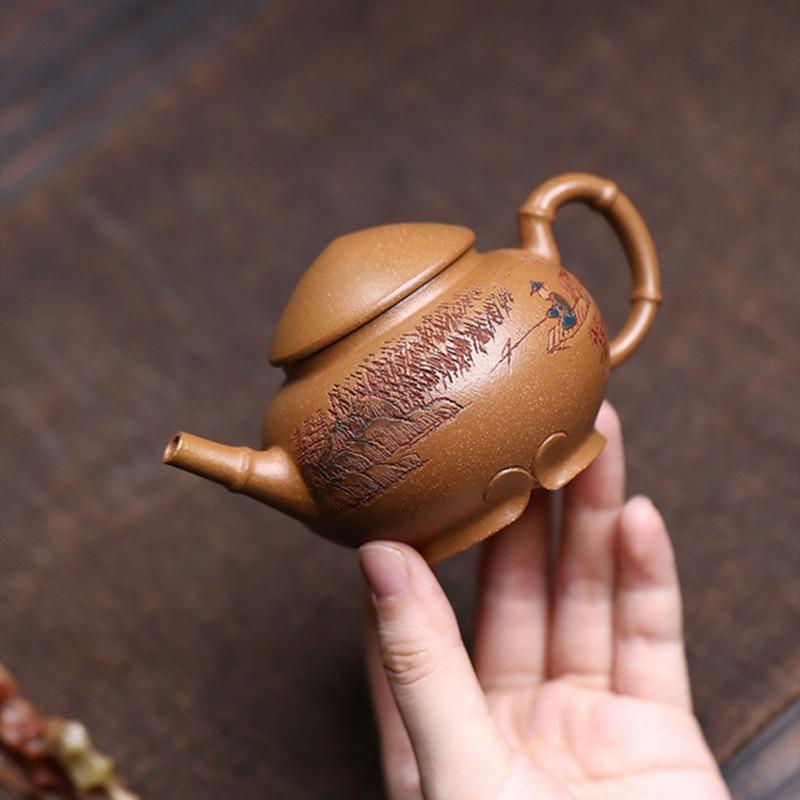 

140 мл Китайский Исинский Фиолетовый Глиняный Чайник Красота Ситечко для Чая Чайник Бытовой Ручной Работы Креативный Чайник Цзыша Чайный Набор Посуда для Чая