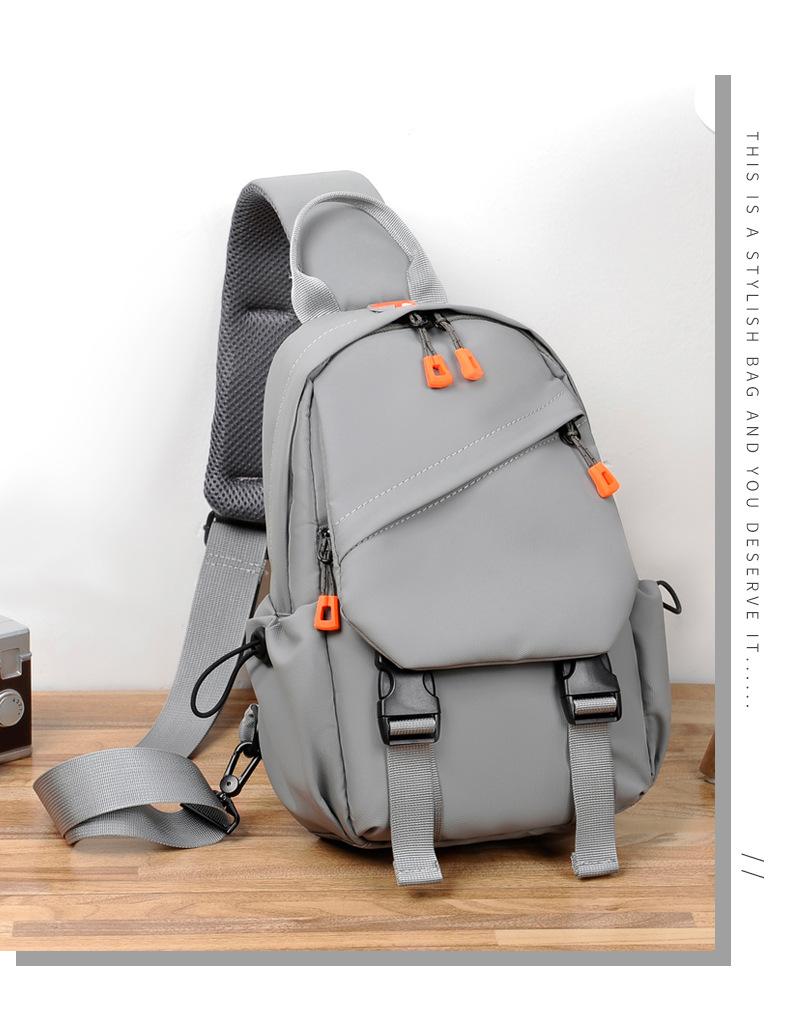 

Чоловіча нагрудна сумка 2025 р. Чоловічий дорожній рюкзак у вуличному стилі, студентська книжкова сумка сірий колір