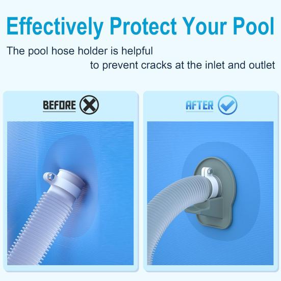 2 ks Držák bazénové hadice Bezvrtací Podpěra bazénové hadice Zabraňuje zalomení a prověšení Držák hadice pro nadzemní bazény