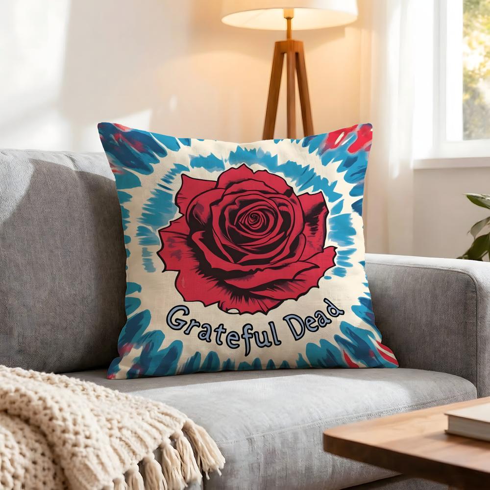 Band Grateful Dead Cushion Cover 1Pcs Decorative Covers Soft Cushion Case For Sofa Couch Decor 40X40 45X45 Pillowcases