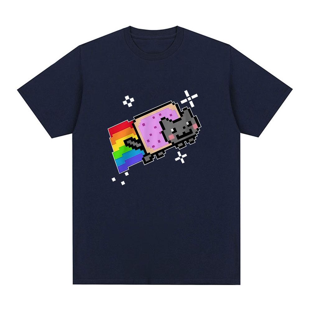 Nyan Cat Zabawny Mem T-shirt Tęczowy Mężczyźni Kobiety Odzież Moda T-shirty Harajuku Codzienne Bawełniane Krótkie Rękawy T-shirty Streetwear