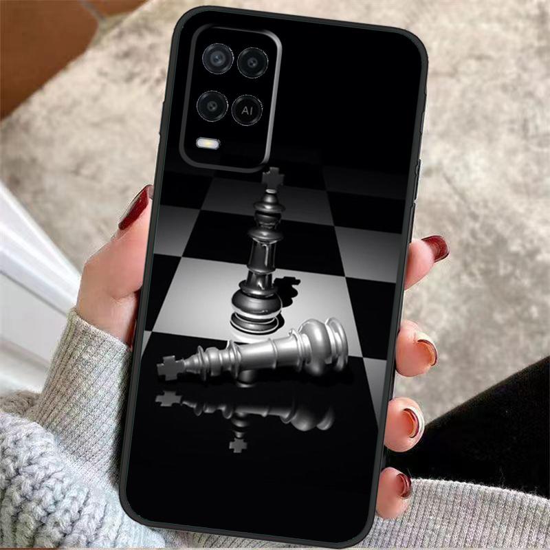 Chess Pieces Case For Oppo A5 Pro A38 A58 A78 A98 A54 A74 A94 A18 A57 A17 A77 A80 A60 A40 A96 A76 A16 A15