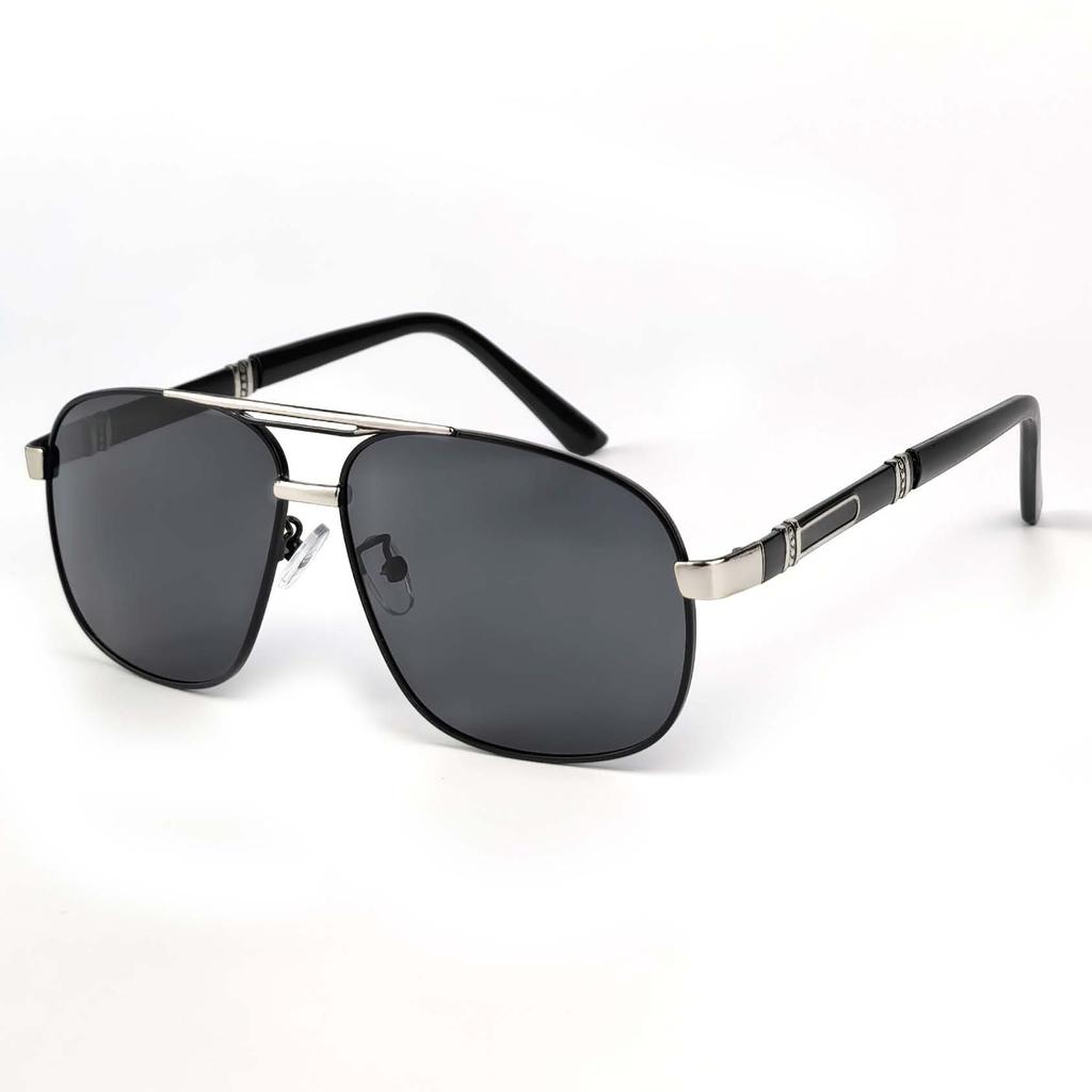 New men's pilot-style metal polarized sunglasses double beam day and night color-changing anti-ultraviolet sunglasses tide