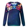 Women's Fashion Casual Long Sleeved Print Round Neck Sweater Top