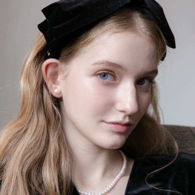 

Жан Поль Кларисс Бархатная повязка для волос с большой лентой JP-22-184HB Burgundy