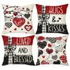 Home Decor Hearts & Hugs: Love, Kisses, and Blessings Pattern Cushion Cover Suitable for Sofa Bedroom Car Pillow Cover
