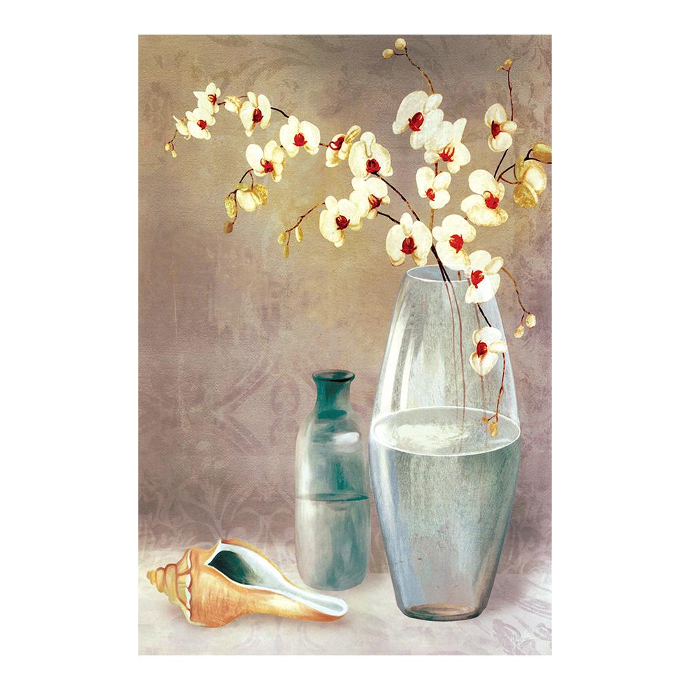 

Цветочный натюрморт Картина на холсте Постер Французская кантри-галерея принтов Нейтральные настенные картины Домашний декор 20x30cm зелёный