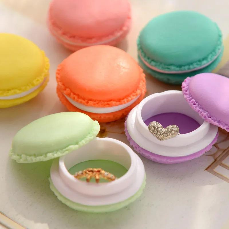 

1PC Mini Fresh Macaron Jewelry Box Carry Ring Necklace Earrings Storage Storage Box Jewelry Small Box S розовый