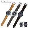 Top Layer Cowhide Genuine Leather bracelet 16mm watchband for casio GST-B200 DW5600 GM2100 GM5600 Watch band wristwatches band